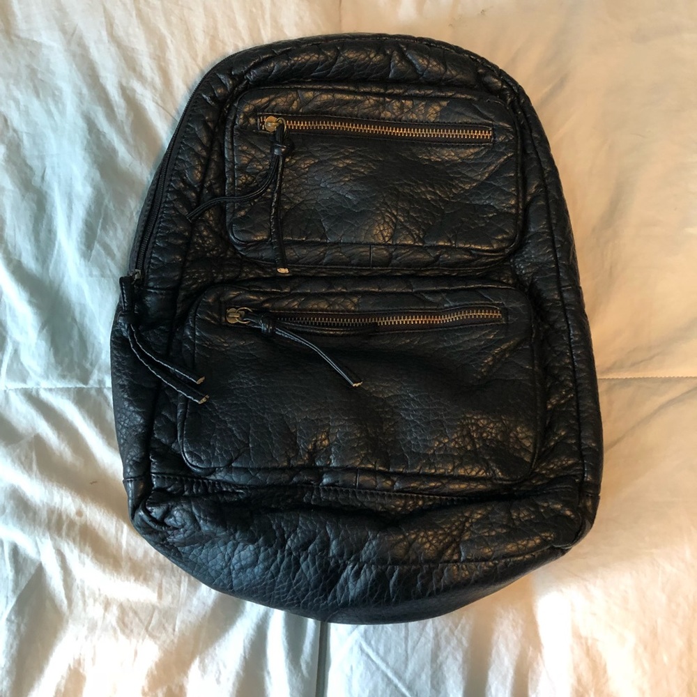 Black Leather Backpack